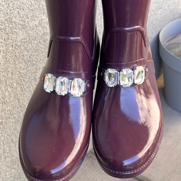 MICHAEL Michael Kors Leslie Plum Rhinestone Rain Boots - Picture 3 of 11